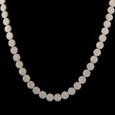 WOMEN'S FOUR ROW CIRCLE TENNIS DIAMOND NECKLACE - 10KT YELLOW GOLD & 7CTW